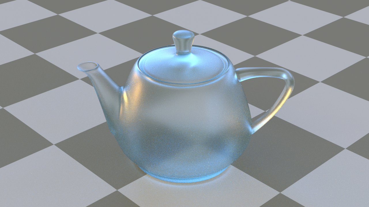 A teapot made of frosted glass.